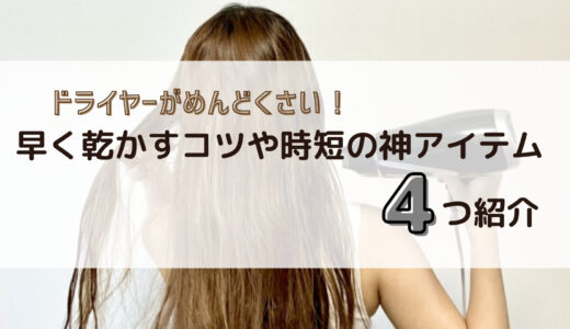 ドライヤーがめんどくさい！早く乾かすコツや時短の神アイテム4選を紹介